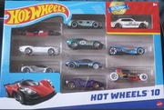 Zestaw aut 10 małych  samochodzików MATTEL HOT WHEELS 10  pak 