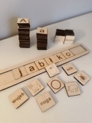 Drewniana Literkowa Układanka Montessori