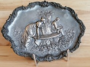 PATERA SREBRZONA ROCOCO SECESJA SCENKA RODZAJOWA STYL WMF PLEWKIEWICZ