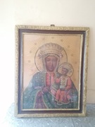 DUŻY OLEODRUK ZA SZKŁEM  WIERKIEWICZ, SZAMOTUŁY 