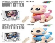 ROBOT KOTEK INTERAKTYWNY ZABAWKA ZDALNIE STEROWANA MIAŁCZY ŚWIECI PILOT AKU
