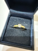 Pierścionek z diamentem 0,3 ct żółte złoto 