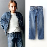Zara spodnie jeans z dwoma guzikami o kroju straight 13 14 lat