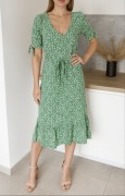 Reserved sukienka zielona wiskoza wzorzysta nowa rozmiar XS/S