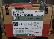 Wkręty do drewna Wurth assy 4csmp 8x360, 8x260, 8x160 torx  