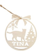 Bombka z kotkiem,imię,Boże Narodzenie,zawieszka drewniana,kot