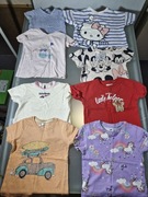 Zestaw 8 szt. Koszulki Dziewczęce Markowe Rozmiar 92