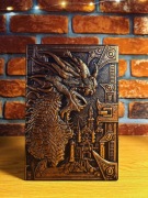 Złoty notes 3D ze smokiem – A5 Fantasy Journal || magiczny prezent