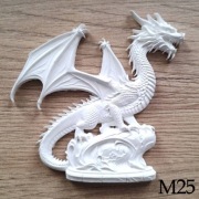 Smok na ozdobnym postumencie figurka do malowania dla dzieci magnes z masy