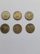 Monety srebrne 6 sztuk piękny stan