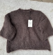 Sweterek czekoladowy 80% super kid moher italy