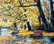 Obraz olejny Jesienna Aleja 