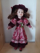 Lalka Porcelanowa Kolekcjonerska Suknia Retro Wiktoriańska Dekoracyjna