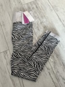 Dzianinowe legginsy gym hard zebra M
