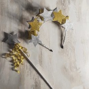 Opaska z gwiazdami na głowę – świąteczna opaska na głowę, opaska Polska kro