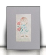 dziewczynka plakat A4, vintage obrazek 21x30