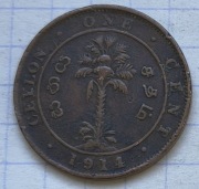 #3882 Cejlon 1 cent 1914