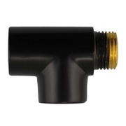 Trójnik 1/2 do grzałki grzejnika czarny mat 