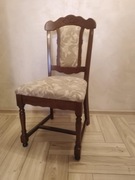 Krzesła tapicerowane, drewniane - 6 sztuk