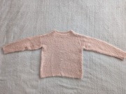 Różowy łososiowy elegancki włochaty sweter Dreams 130 128
