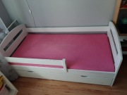 Łóżeczko drewniane białe 160x80cm