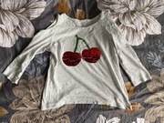 Bluzka wiśnie cekiny szara 146