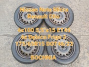 Nissan Note 4 koła felgi ET45 4x100 opony zimowe 2023 175/65R15 BOCHNIA 