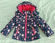 Ciepła kurtka w serduszka Niebieski Księżyc 80/86