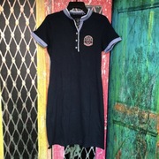 Nowa granatowa sukienka z haftem Galvanni [L]