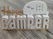 Napis Happy Camper 3D – Gadżet Van Life | Prezent Podróżnika