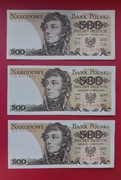 Zestaw z 3 sztuk 500 zł 1982r, GD z nr po kolei 