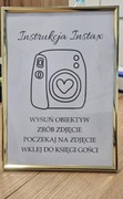 Instrukcja Instax lub koszyk ratunkowy wesele w złotej ramce
