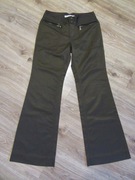 TOMMY HILFIGER JEANS ciemne zielone spodnie rozszerzane nogawki _ S