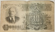 Oryginalny banknot 10 Rubli ZSRR  emisja 1947 ( reforma Stalina)