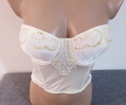 Śliczny Gorset Haftowany Cekinami Biały C&A 75C 