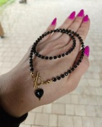 Naszyjnik Choker z Kamieni Naturalnych Onyks Hematyt Fasetowany 