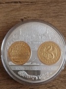 20 dukatów 1741 Basel Szwajcaria, duży medal upamiętniający wybicie monety 