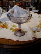 duża owocarka-szkło fioletowe-PRL Hortensja