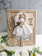 Anioł Stróż makrama w ramce 