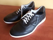 MOSKAŁA Polskie buty sportowe - czarne,  skóra naturalna, rozm.45
