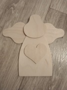 Aniołek z serduszkiem, sklejka. 18.5 cm. Decoupage