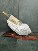 Stojak na butelkę wina z kamienia naturalnego marmur biały 