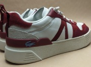 Lacoste sneakersy damskie 38 skóra białe bordowe casual premium