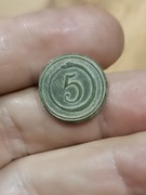 Guzik Nr 5 Księstwa Warszawskiego. 5ka ze żmijką.