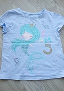 NEXT t-shirt koszulka bluzeczka urodzinowa 5 lat, motyw syrenki mermaid 