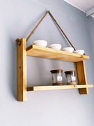 DREWNIANA półka wisząca, styl skandynawski, 0031