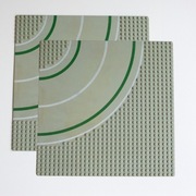 2x LEGO droga zakręt 2359p01 32x32 płyta bazowa baseplate szara