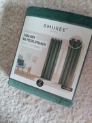 2x zasłony zielone aksamitne welurowe na kółkach przelotkach Smukee  