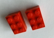 KLOCEK 2X3 LEGO 3002 - CZERWONY - 2 SZTUKI