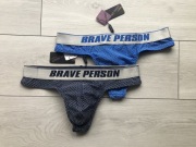 2pak majtki - stringi męskie Brave Person XL (eur L) granatowy + niebieski
